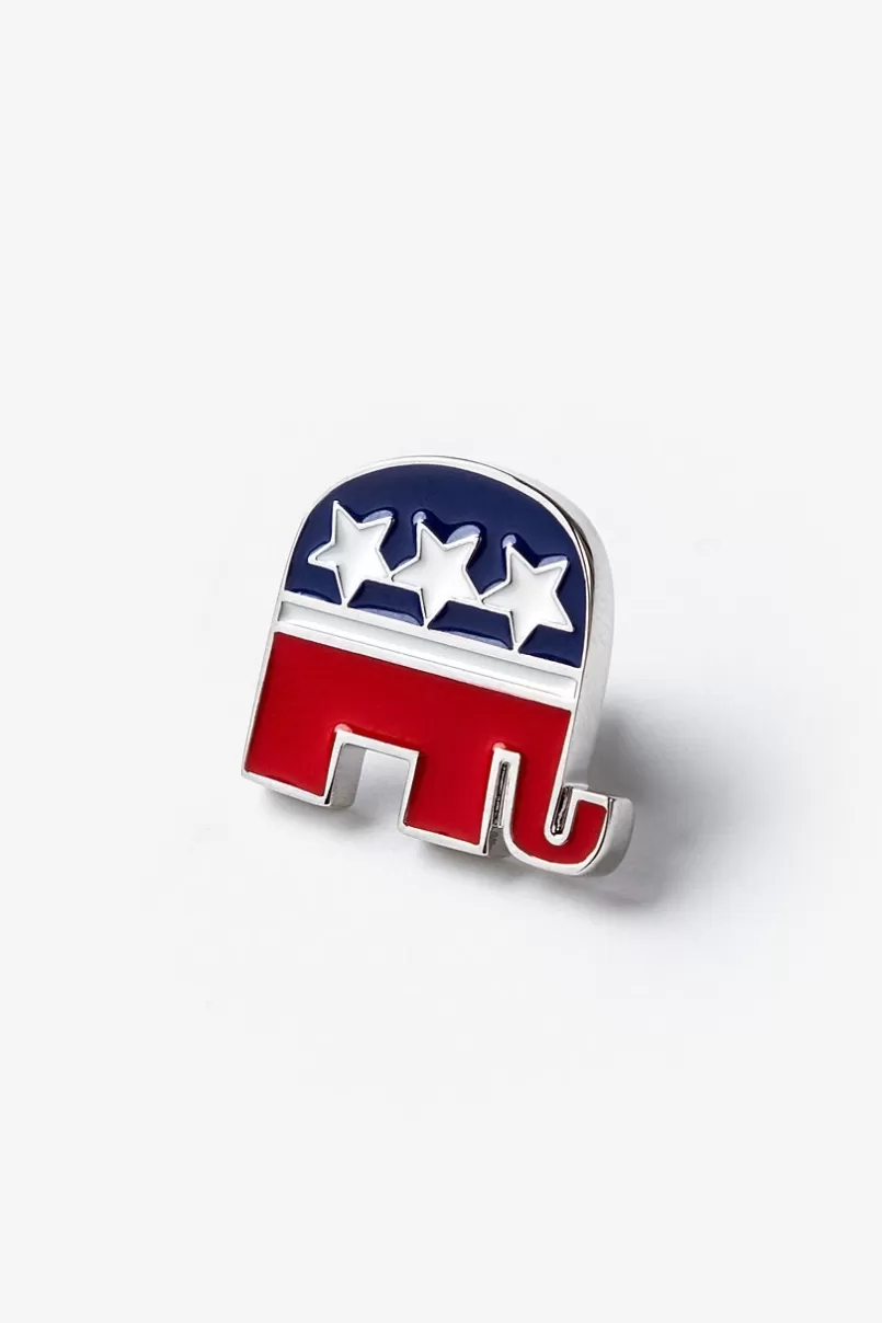 Ties Republican Elephant Red Lapel Pin Shop