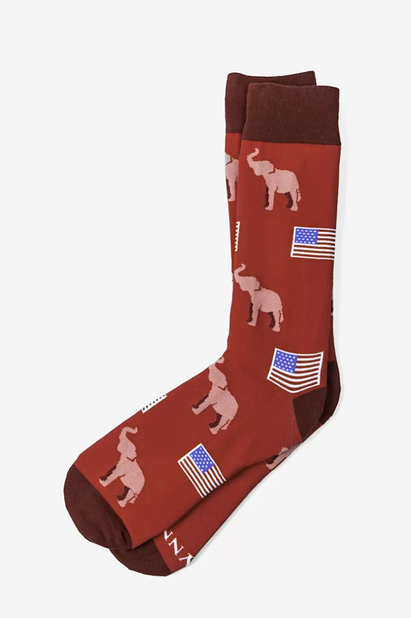 Ties Republican Elephants Red Sock Hot