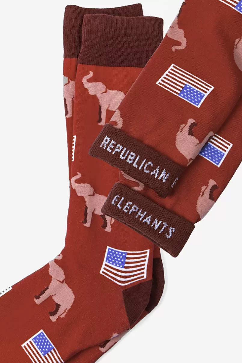 Ties Republican Elephants Red Sock Hot