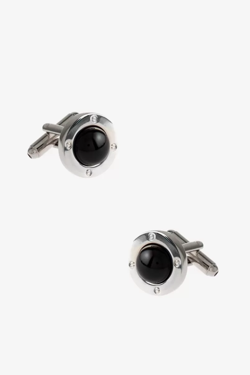 Ties Round Symbolic Pearl Black Cufflinks Outlet