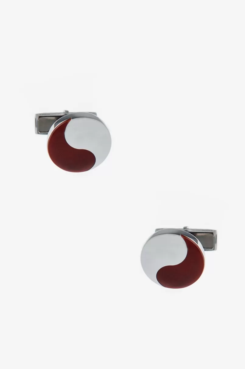 Ties Round Yin Yang Red Cufflinks Clearance