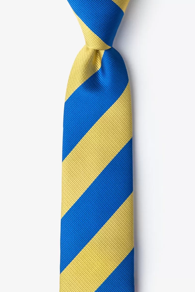 Ties Royal Blue & Gold Stripe Skinny Tie RoyalBlue&Gold Hot