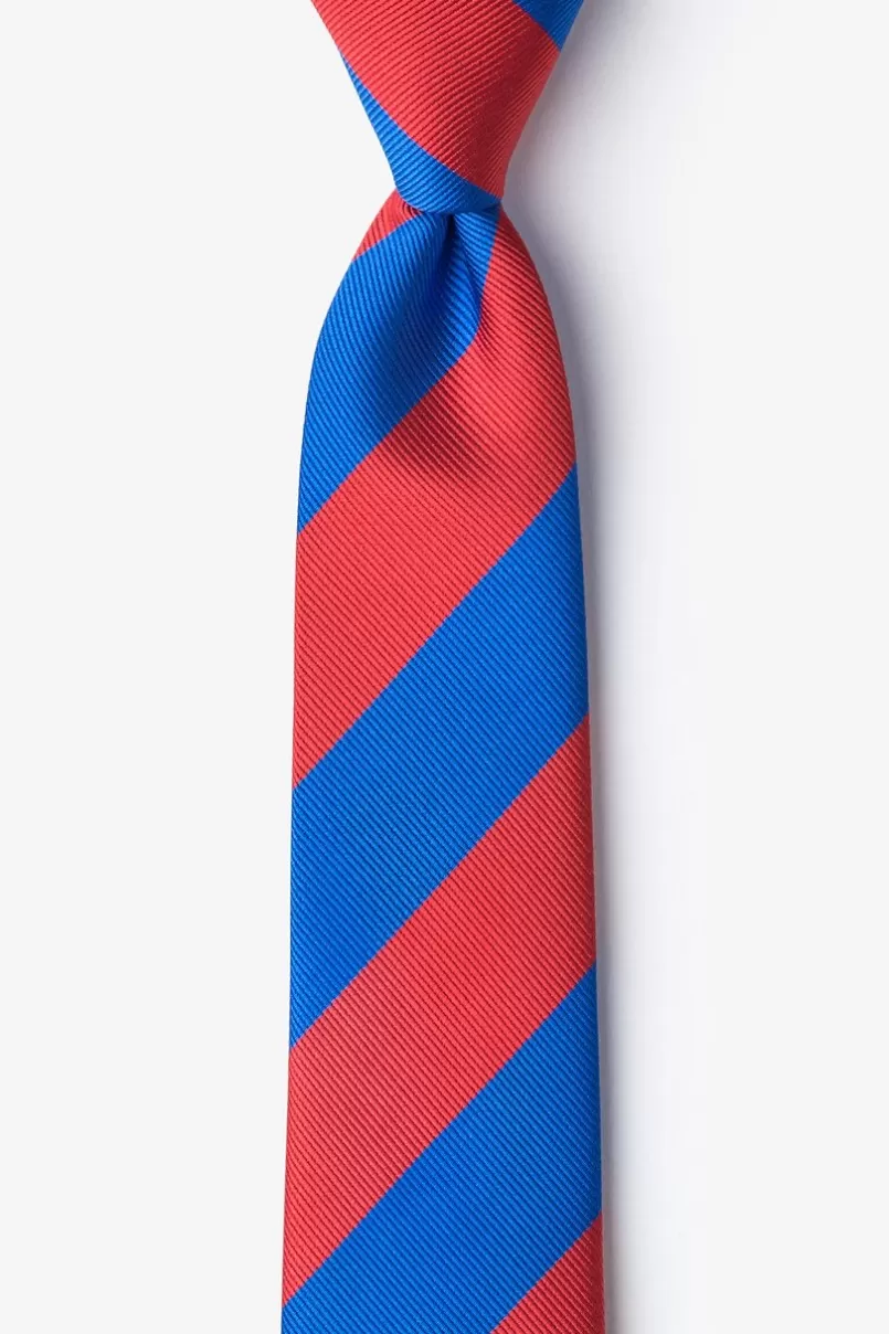 Ties Royal Blue & Red Stripe Skinny Tie RoyalBlue&Red Clearance