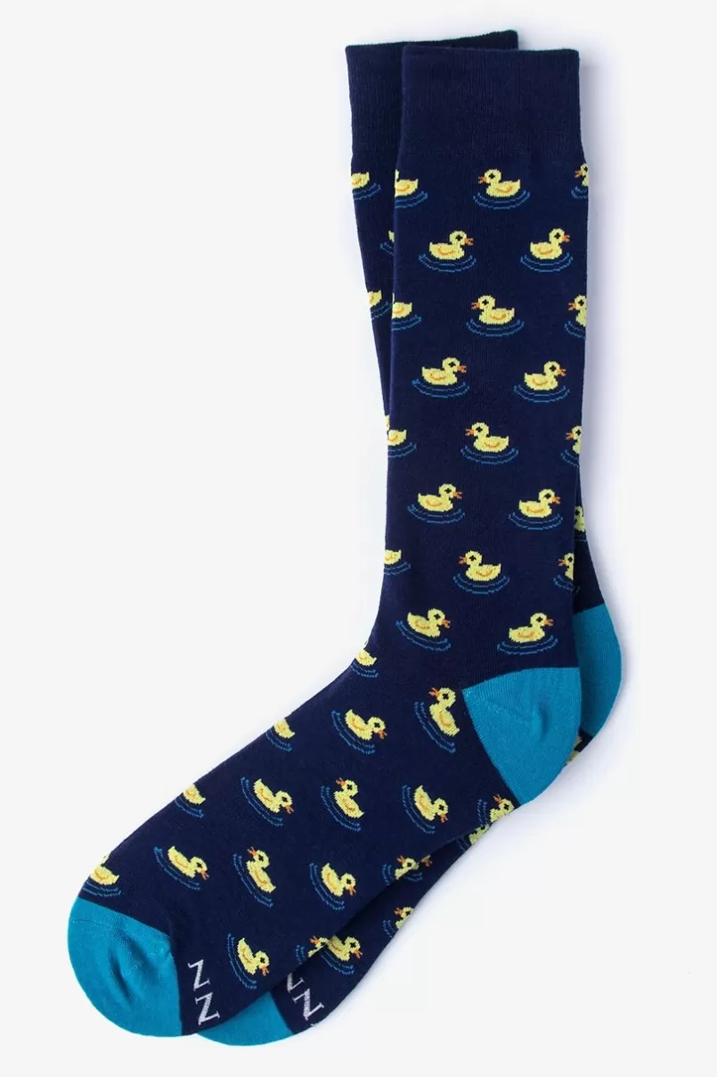 Ties Rubber Duck Navy Blue Sock Best