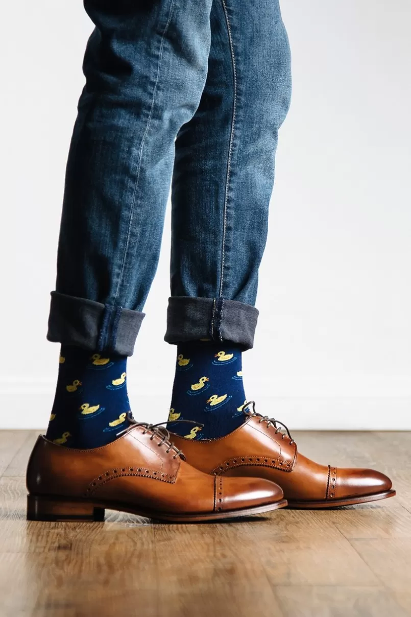 Ties Rubber Duck Navy Blue Sock Best