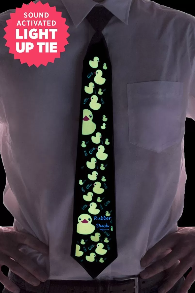 Ties Rubber Duck Sound Activated Light Up Black Tie Online