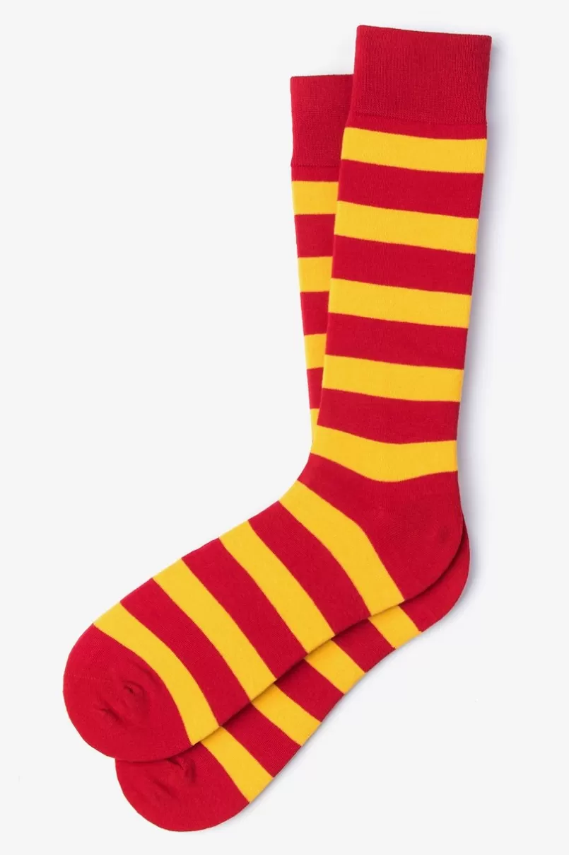 Ties Rugby Stripe Red Sock Red&Yellow Sale