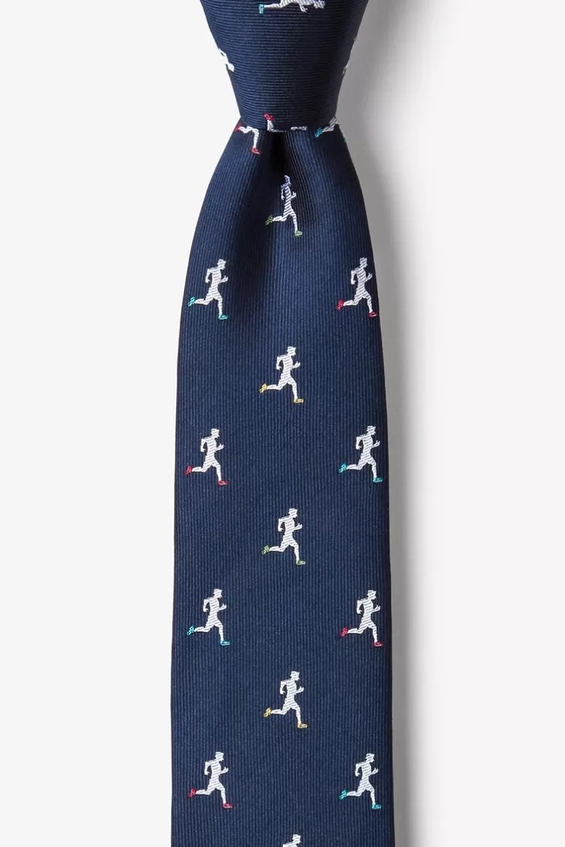 Ties Runner's High Navy Blue Skinny Tie Outlet