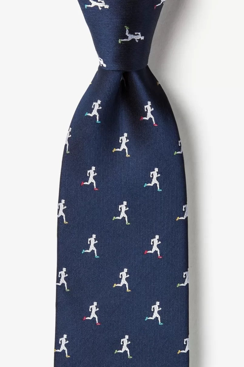 Ties Runner's High Navy Blue Tie NavyBlue Store