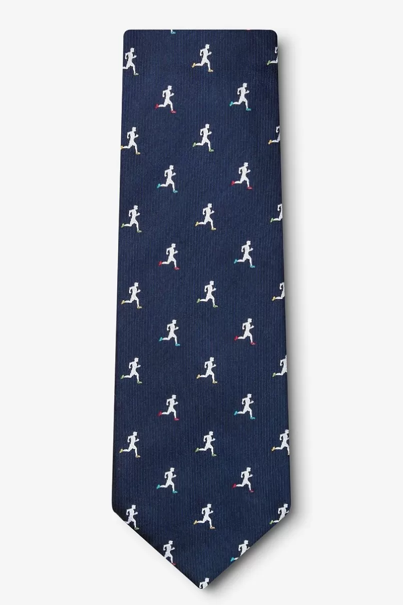 Ties Runner's High Navy Blue Tie NavyBlue Store