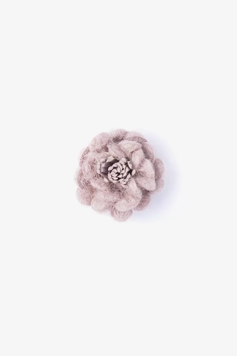 Ties Rustic Yarn Flower Lapel Pin Mauve Shop