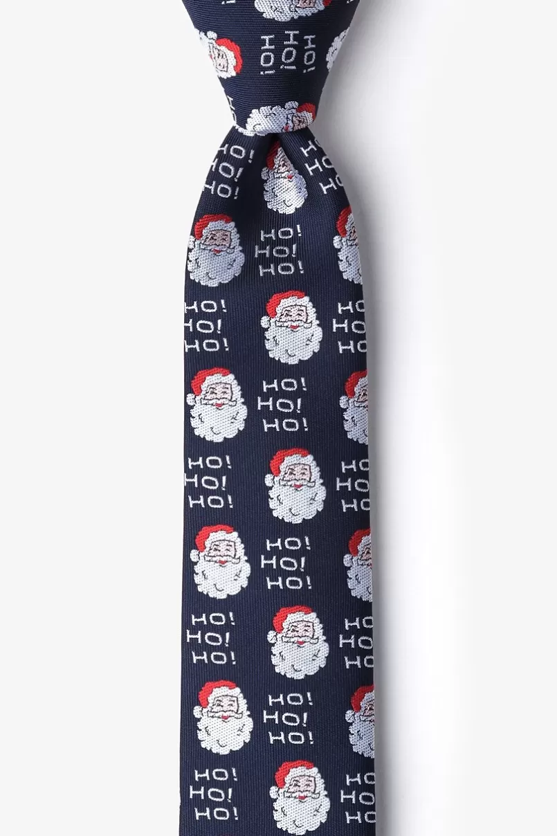 Ties Santa Faces Navy Blue Skinny Tie Flash Sale