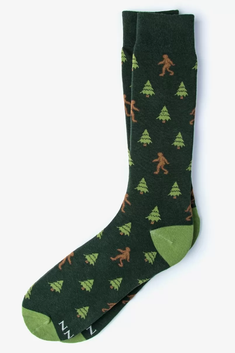 Ties Sasquatch | Big Foot Hunter Green Sock HunterGreen Fashion