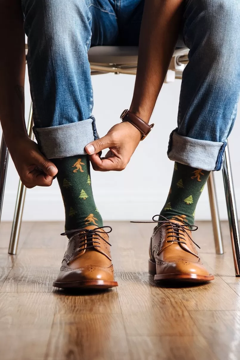 Ties Sasquatch | Big Foot Hunter Green Sock HunterGreen Fashion