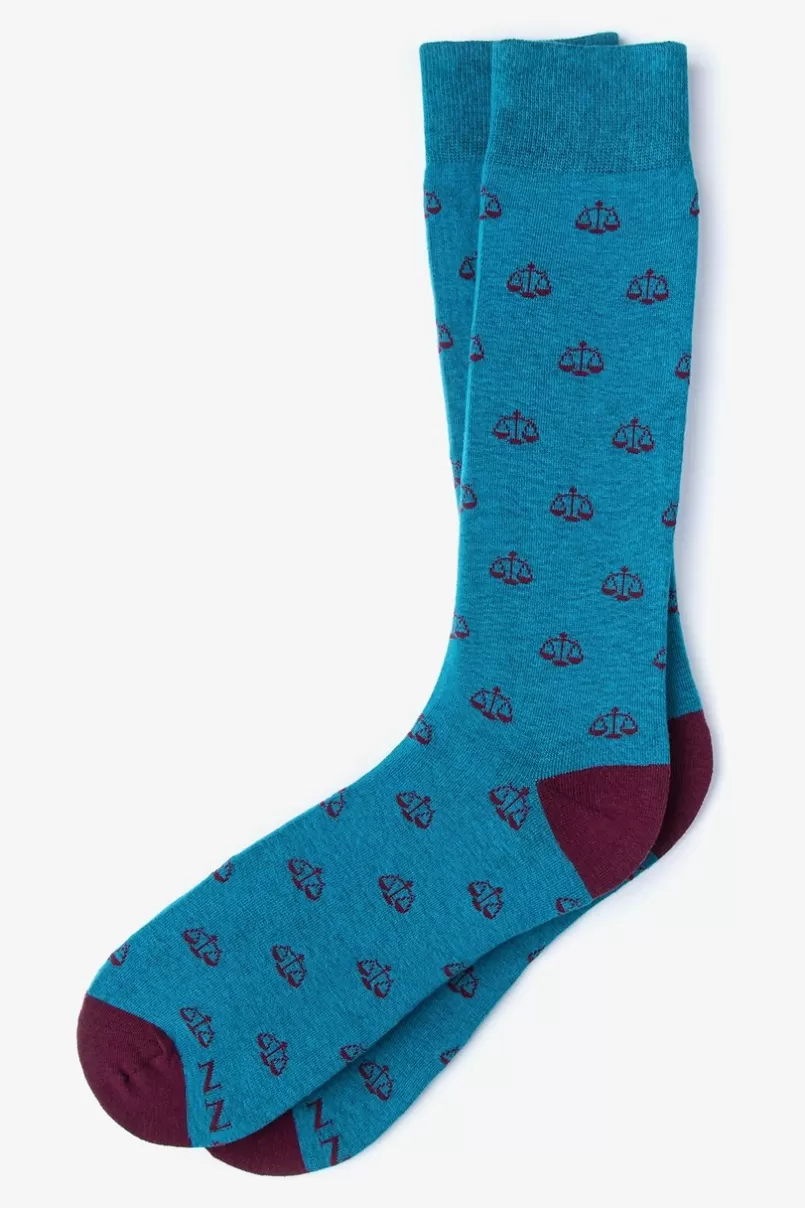 Ties Scales of Justice | Lawyer Sock Blue Flash Sale