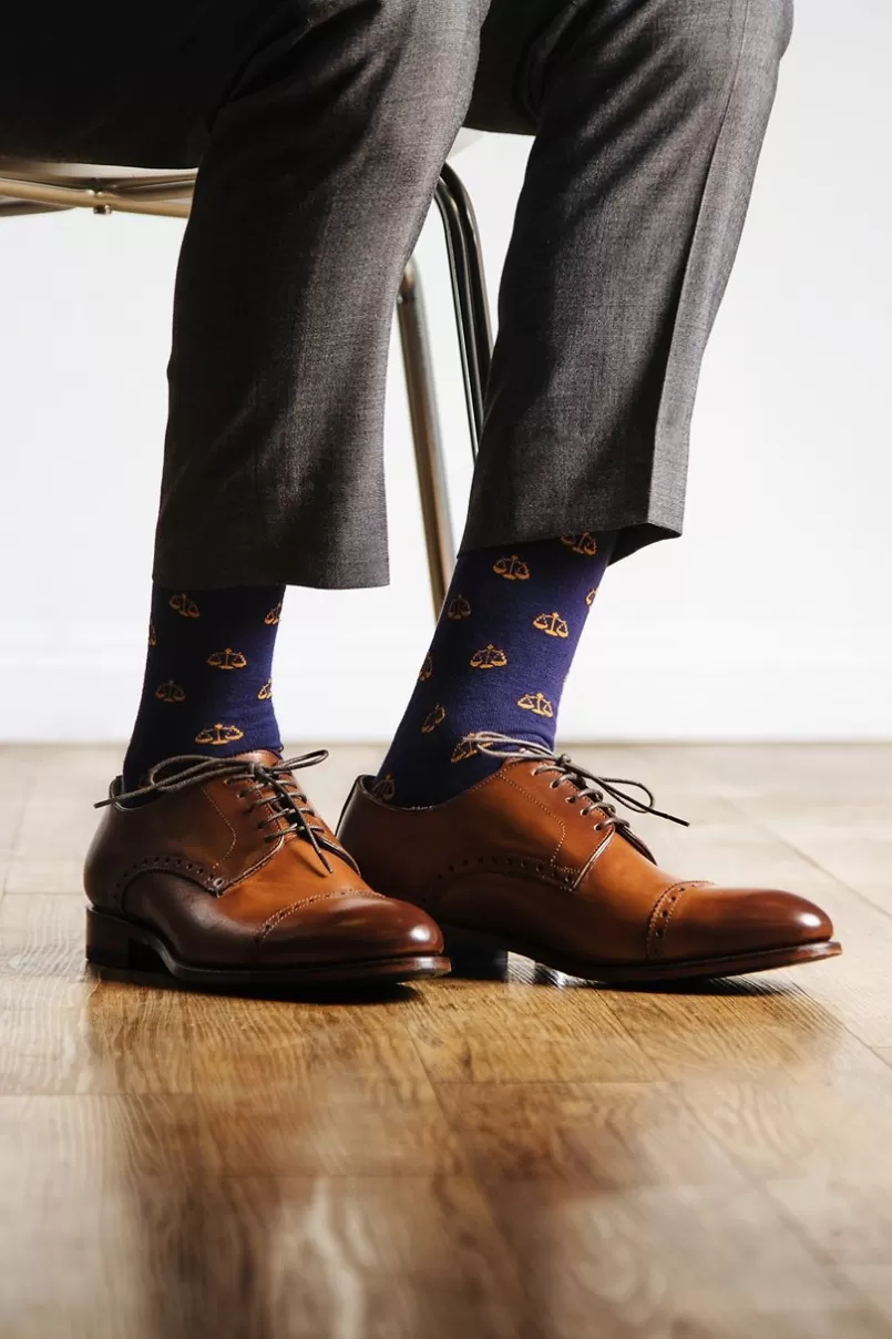 Ties Scales of Justice | Lawyer Navy Blue Sock NavyBlue Sale