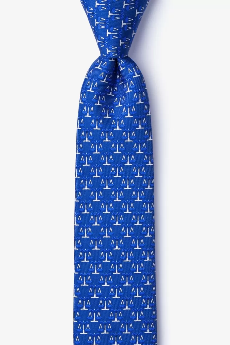 Ties Scales Of Justice Skinny Tie Blue Flash Sale