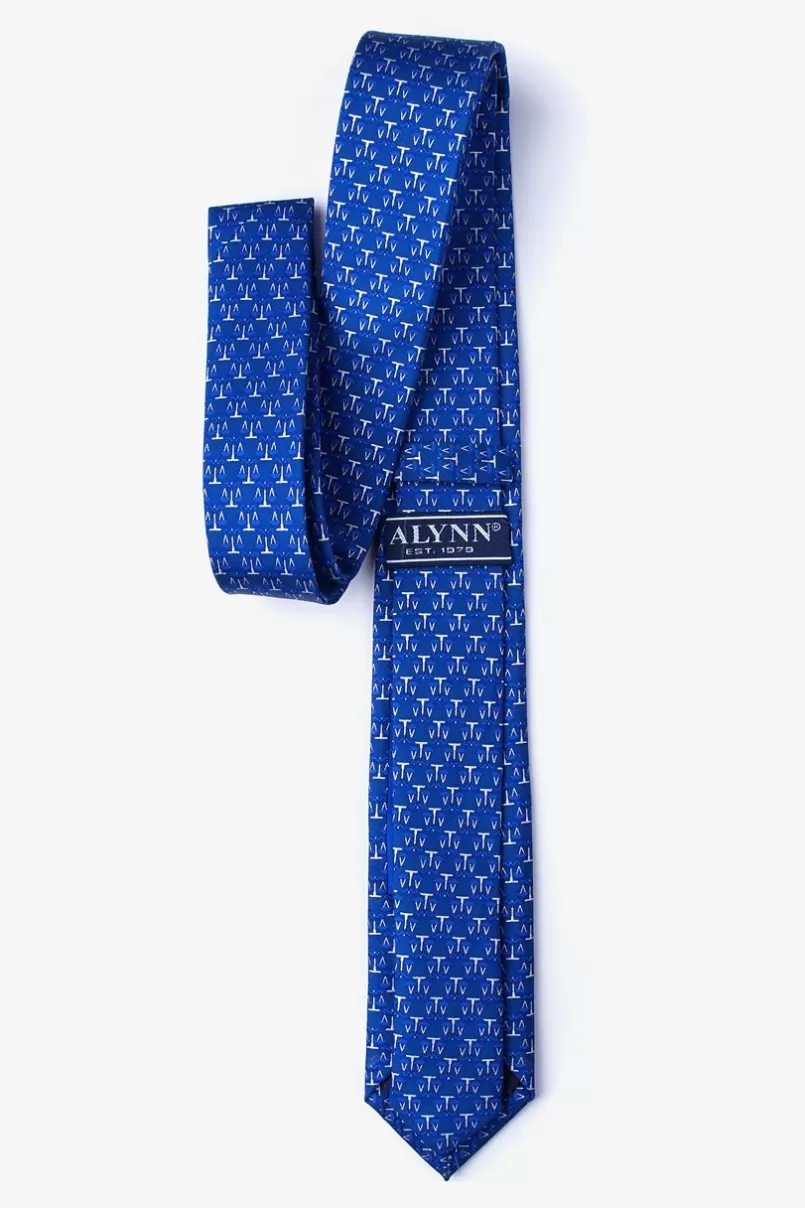 Ties Scales Of Justice Skinny Tie Blue Flash Sale