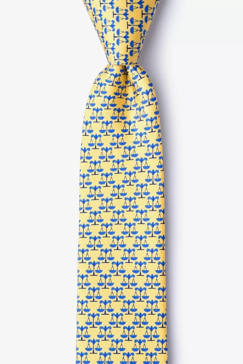 Ties Scales Of Justice Skinny Tie Yellow Clearance