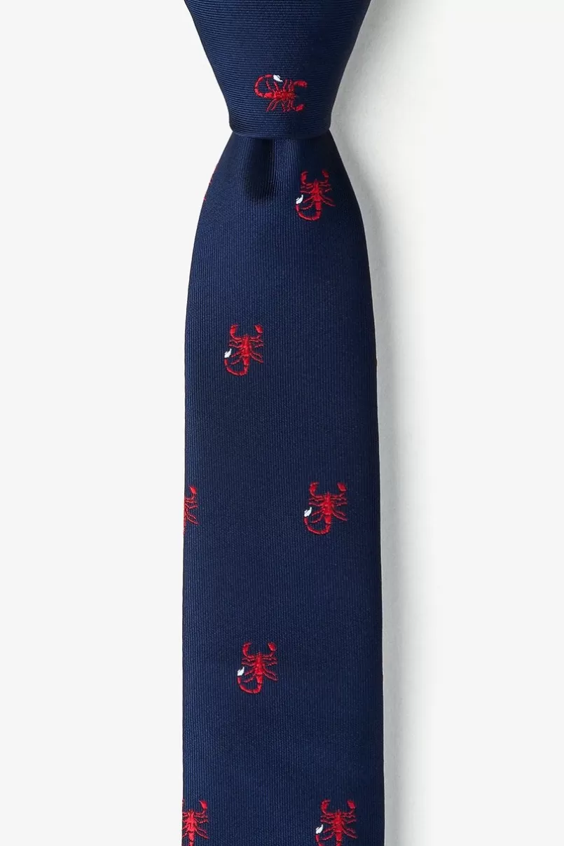 Ties Scorpions Navy Blue Skinny Tie NavyBlue Store