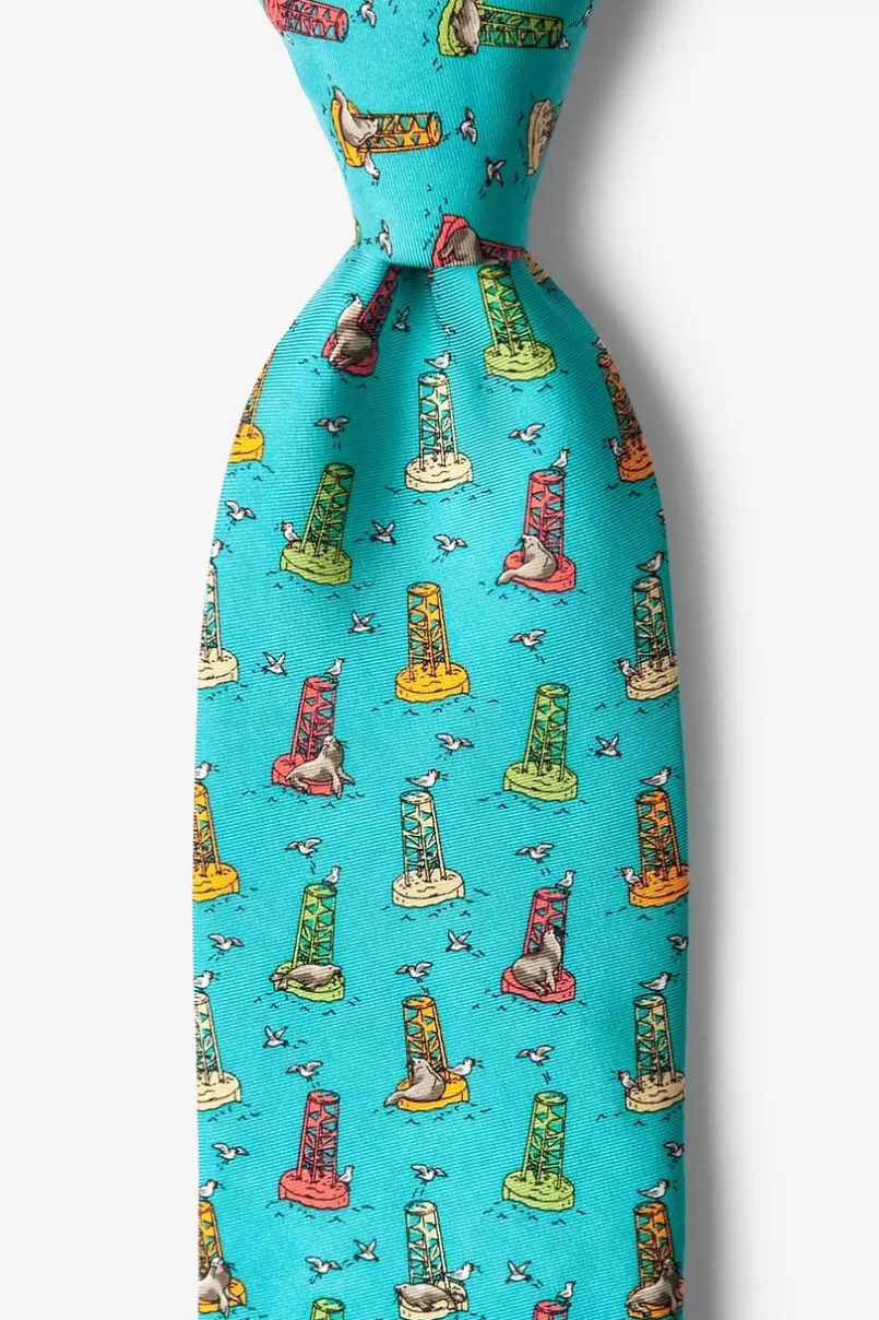 Ties Sea Lion Siesta Aqua Tie Shop