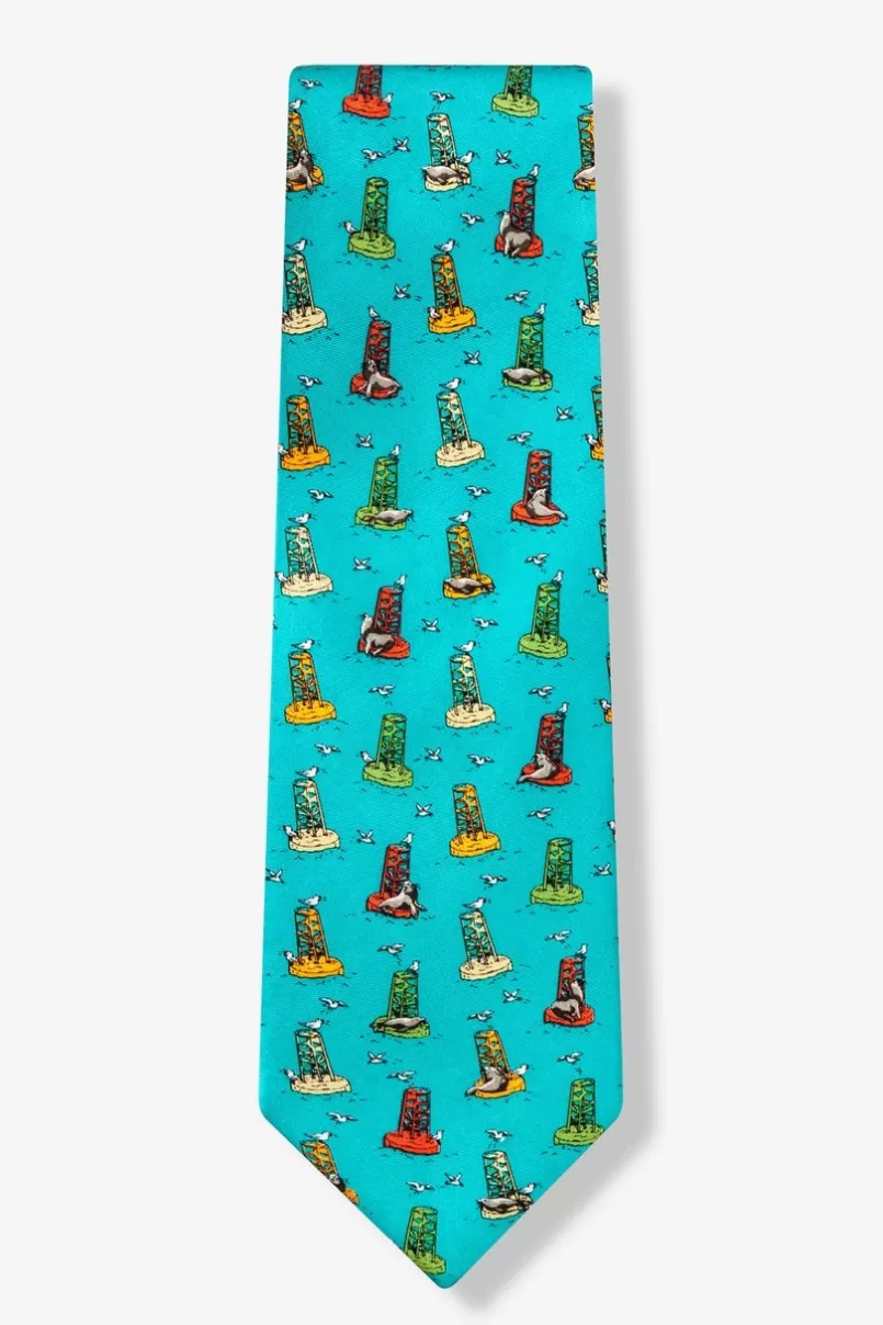 Ties Sea Lion Siesta Aqua Tie Shop