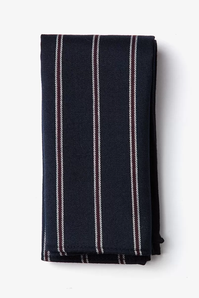 Ties Seagoville Navy Blue Pocket Square Clearance