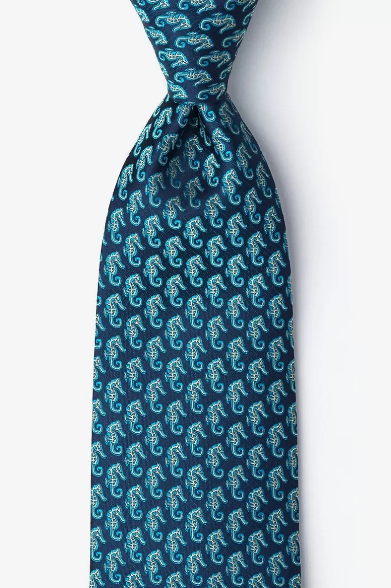 Ties Seahorses Navy Blue Tie Best Sale