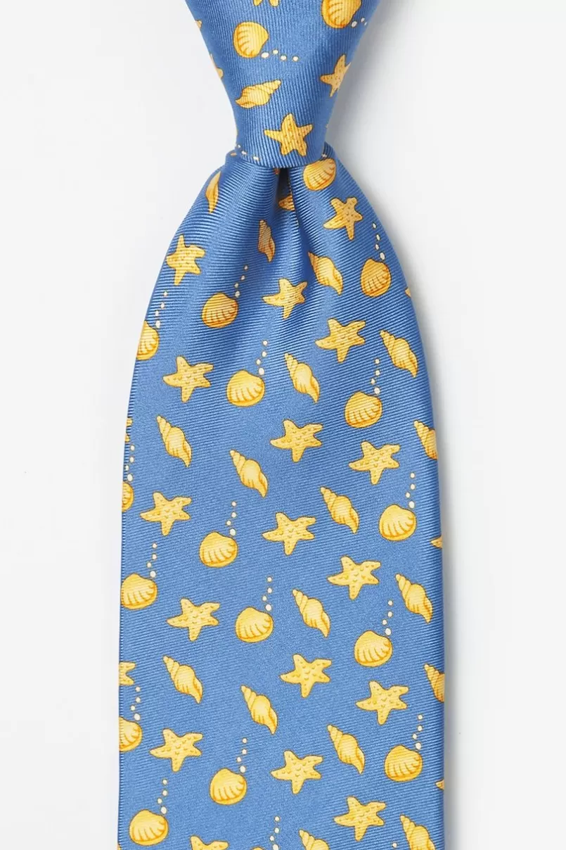 Ties Seashells Blue Tie Fashion