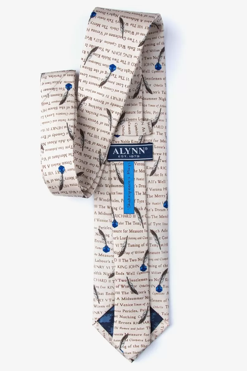 Ties Shakespeare's Plays Cream Tie Fashion