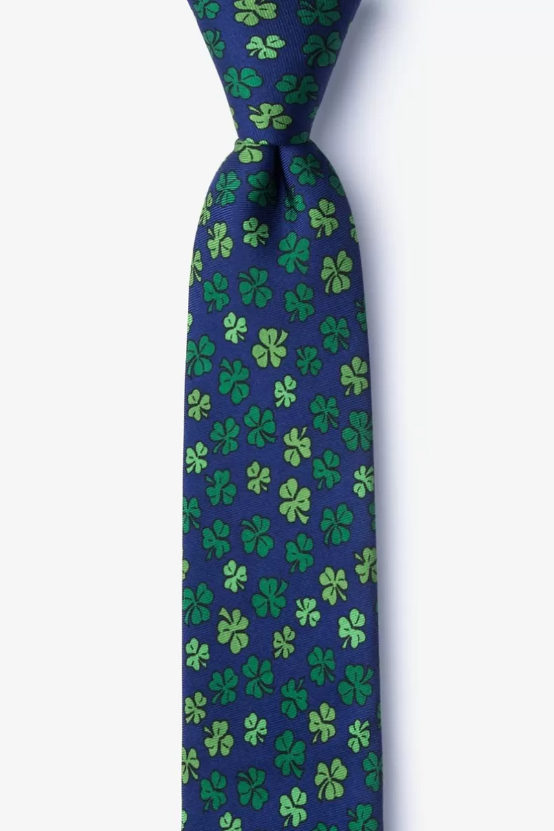 Ties Shamrock Navy Blue Skinny Tie Best