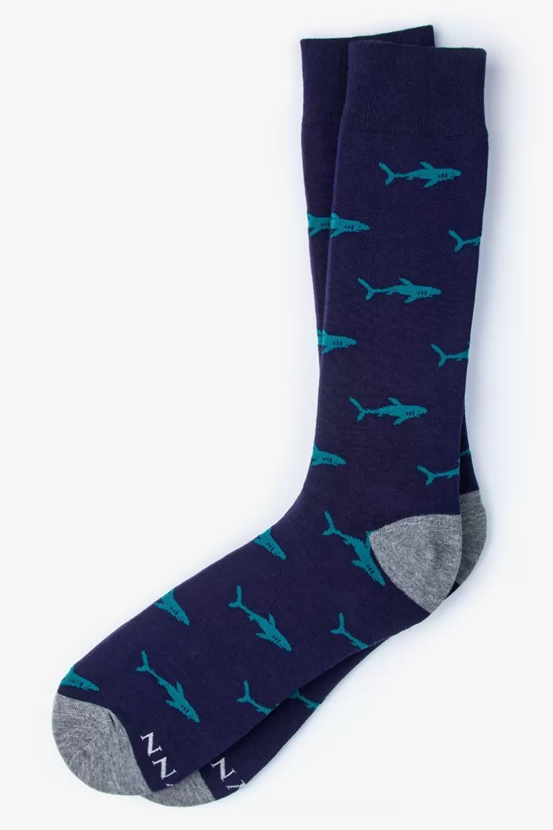 Ties Shark Bait Navy Blue Sock NavyBlue Store