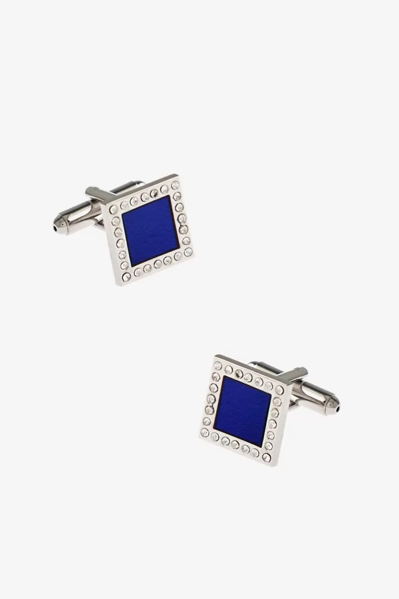 Ties Shimmering Flashy Square Blue Cufflinks Clearance