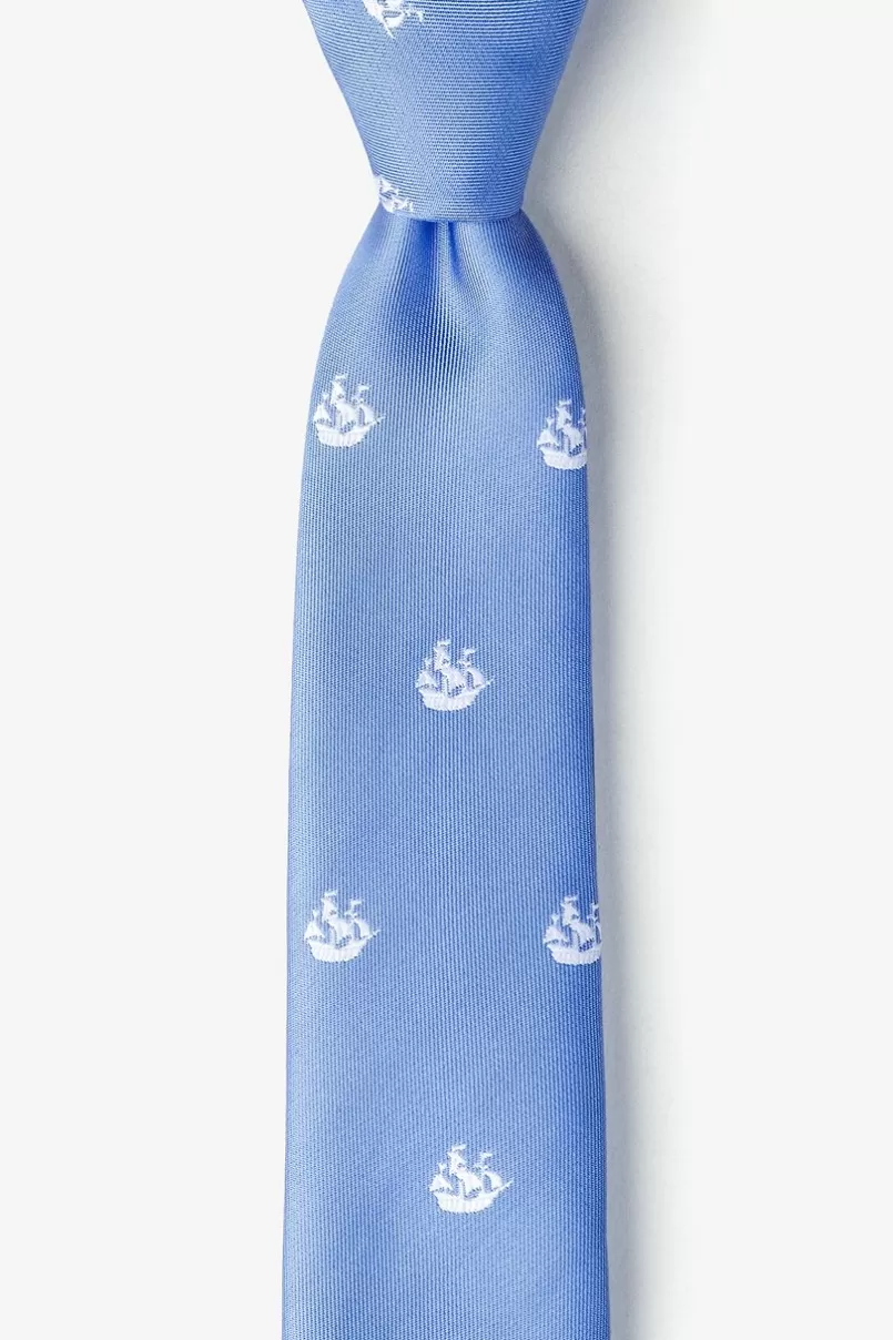 Ties Ships Ahoy Light Blue Skinny Tie LightBlue Flash Sale