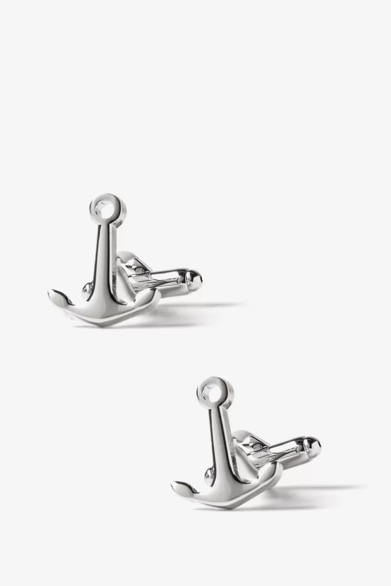 Ties Ships Anchor Silver Cufflinks New