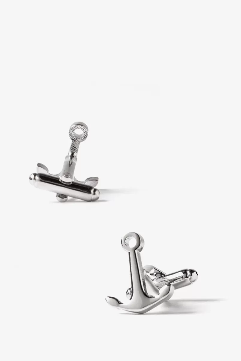 Ties Ships Anchor Silver Cufflinks New