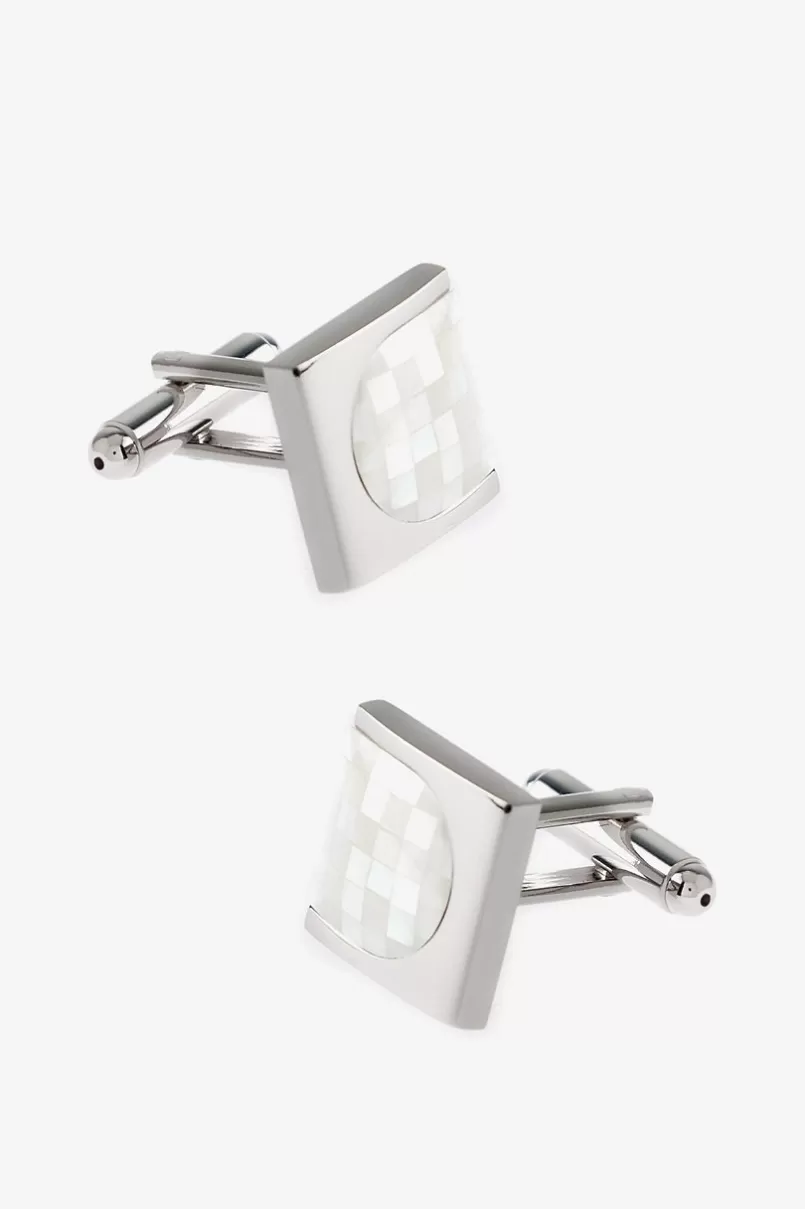 Ties Sideways Pattern White Cufflinks Best Sale