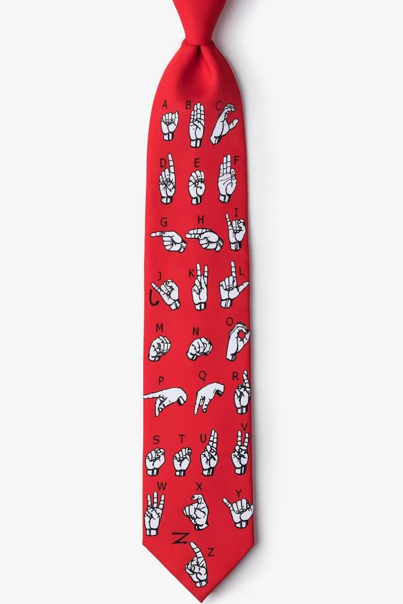 Ties Sign Language Alphabet Red Tie Outlet