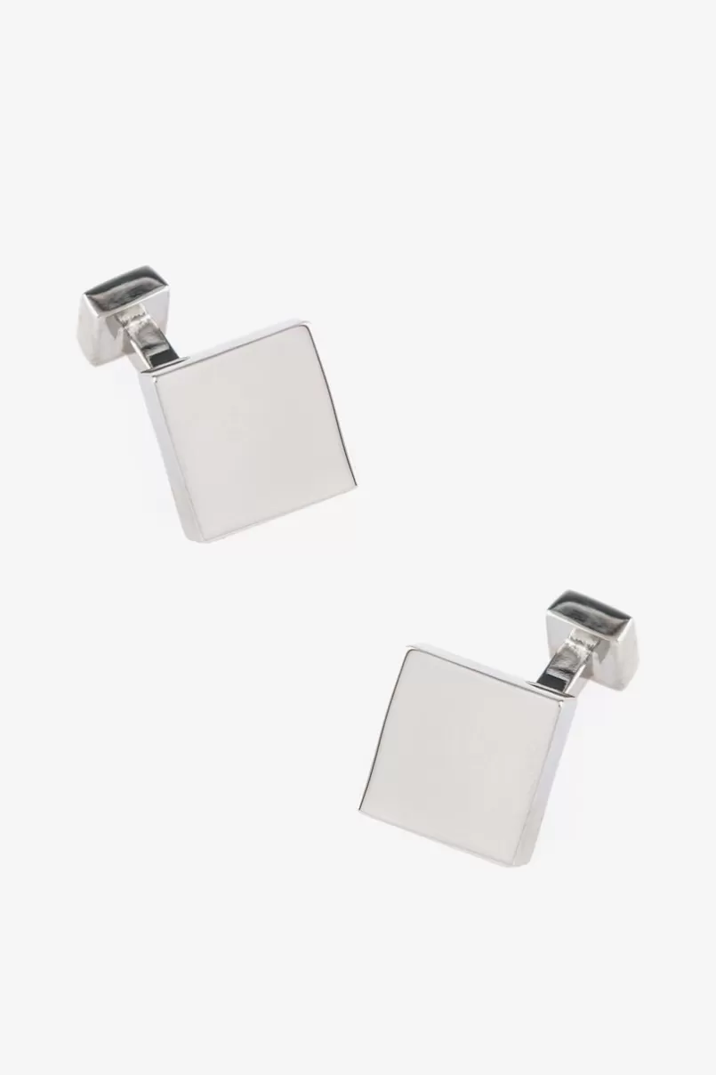 Ties Simple Square Silver Cufflinks Outlet