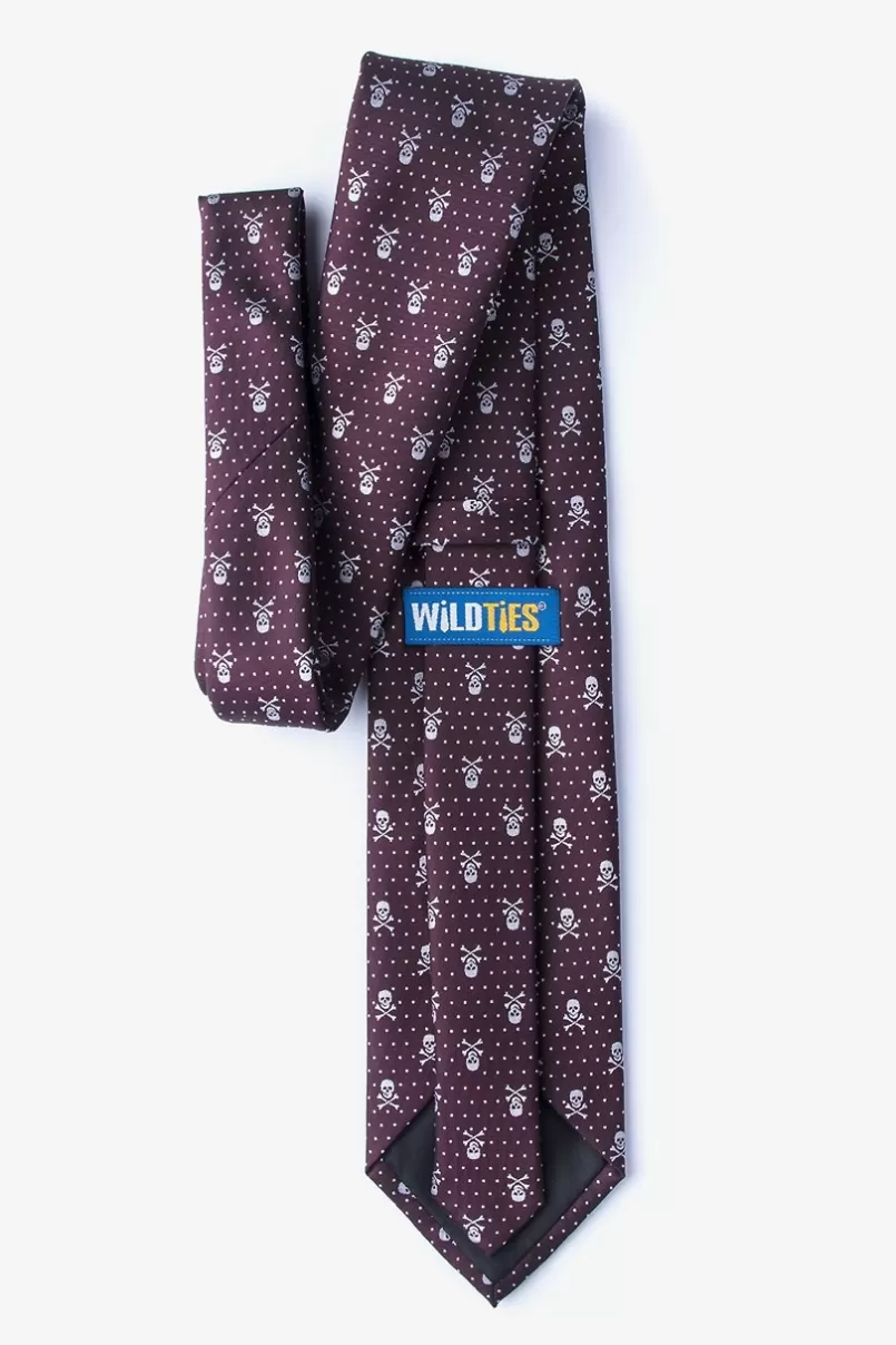 Ties Skull and Polka Dot Tie Burgundy Outlet