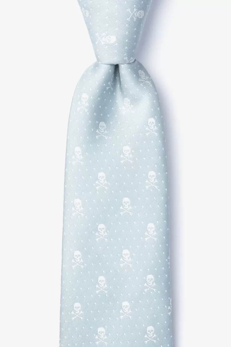 Ties Skull and Polka Dot Light Gray Extra Long Tie LightGray Online