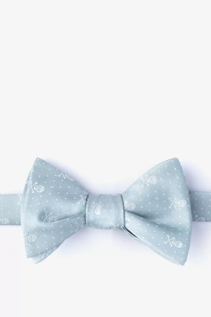 Ties Skull and Polka Dot Light Gray Self-Tie Bow Tie LightGray Cheap