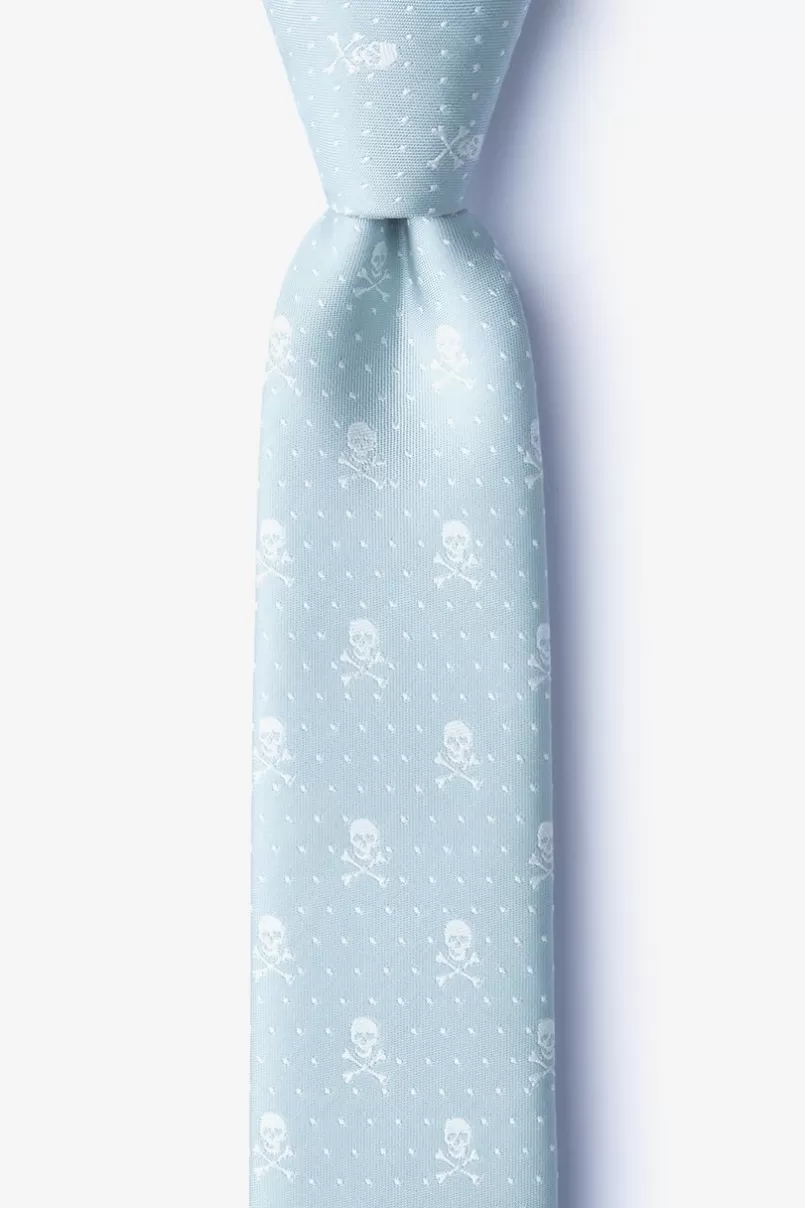 Ties Skull and Polka Dot Light Gray Skinny Tie LightGray Best