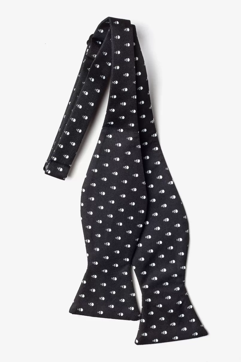 Ties Skull Polka Dot Black Self-Tie Bow Tie Flash Sale