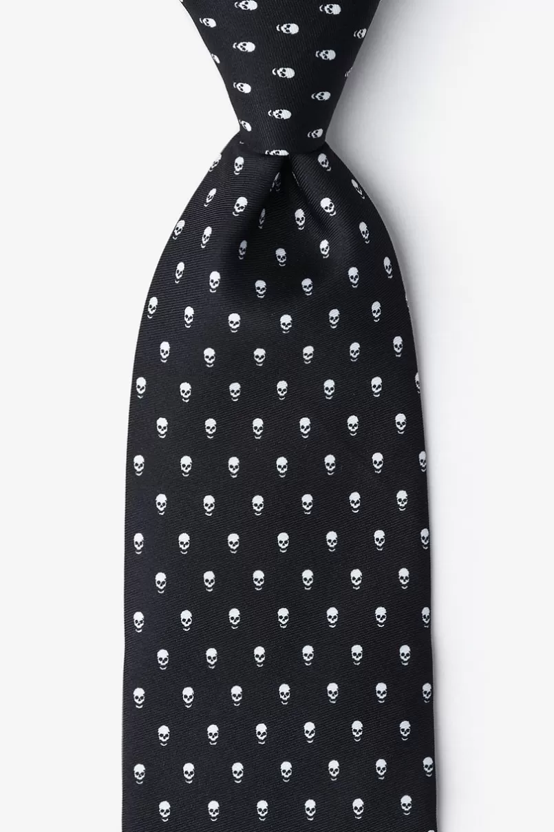 Ties Skull Polka Dot Black Tie Flash Sale