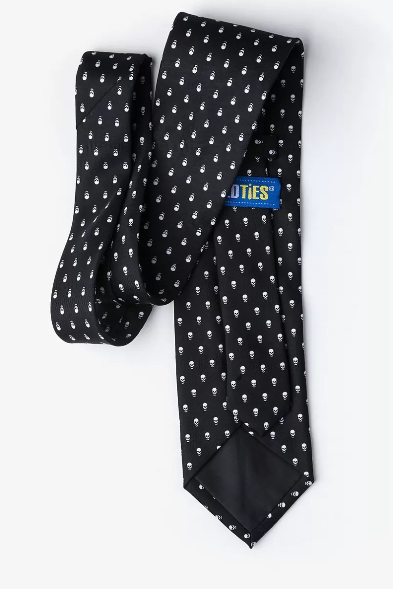 Ties Skull Polka Dot Black Tie Flash Sale