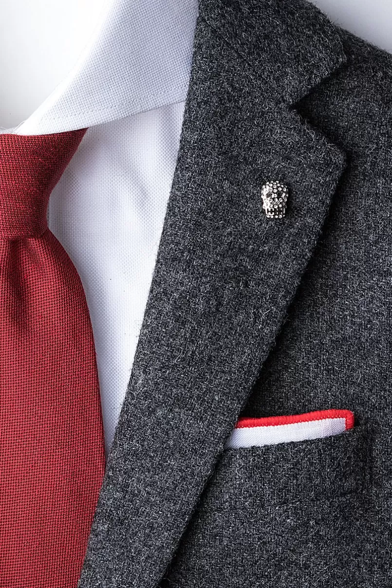 Ties Skull Silver Lapel Pin Online