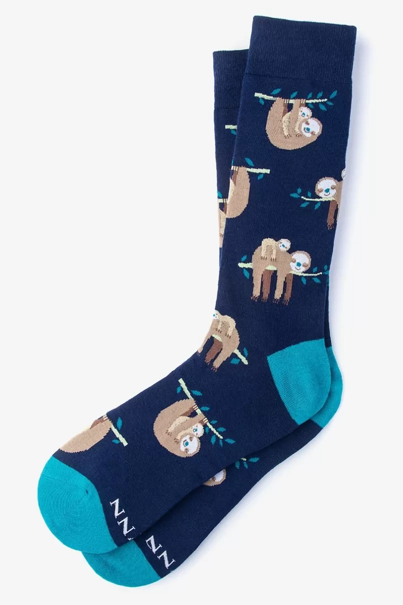 Ties Sloth Navy Blue Sock NavyBlue Sale