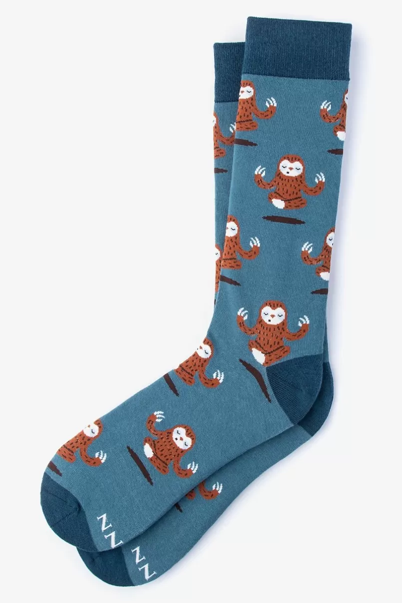 Ties Sloth Yoga Sock Blue Store