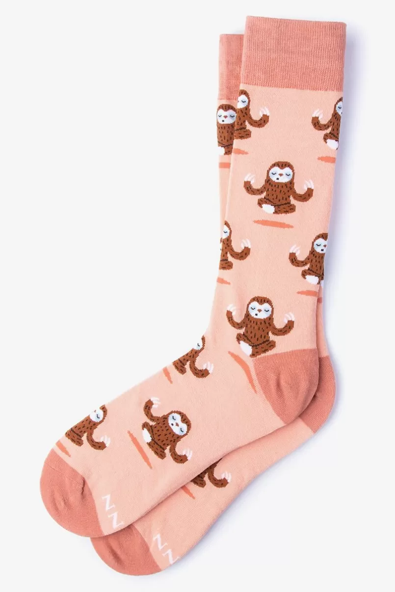 Ties Sloth Yoga Sock Coral Sale